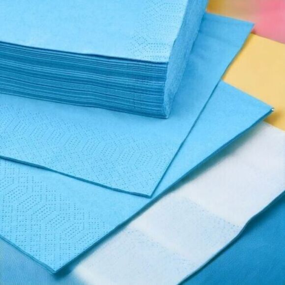 IKEA FANTASTISK Paper Napkins Absorb Quickly 15 ¾x15 ¾ "‎ Blue/50 Pack - Picture 3 of 9